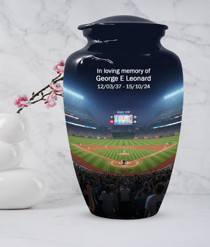 Baseball Stadium Adult Urn for Human Ashes | Personalized Baseball Cremation Urn for Men & Dad