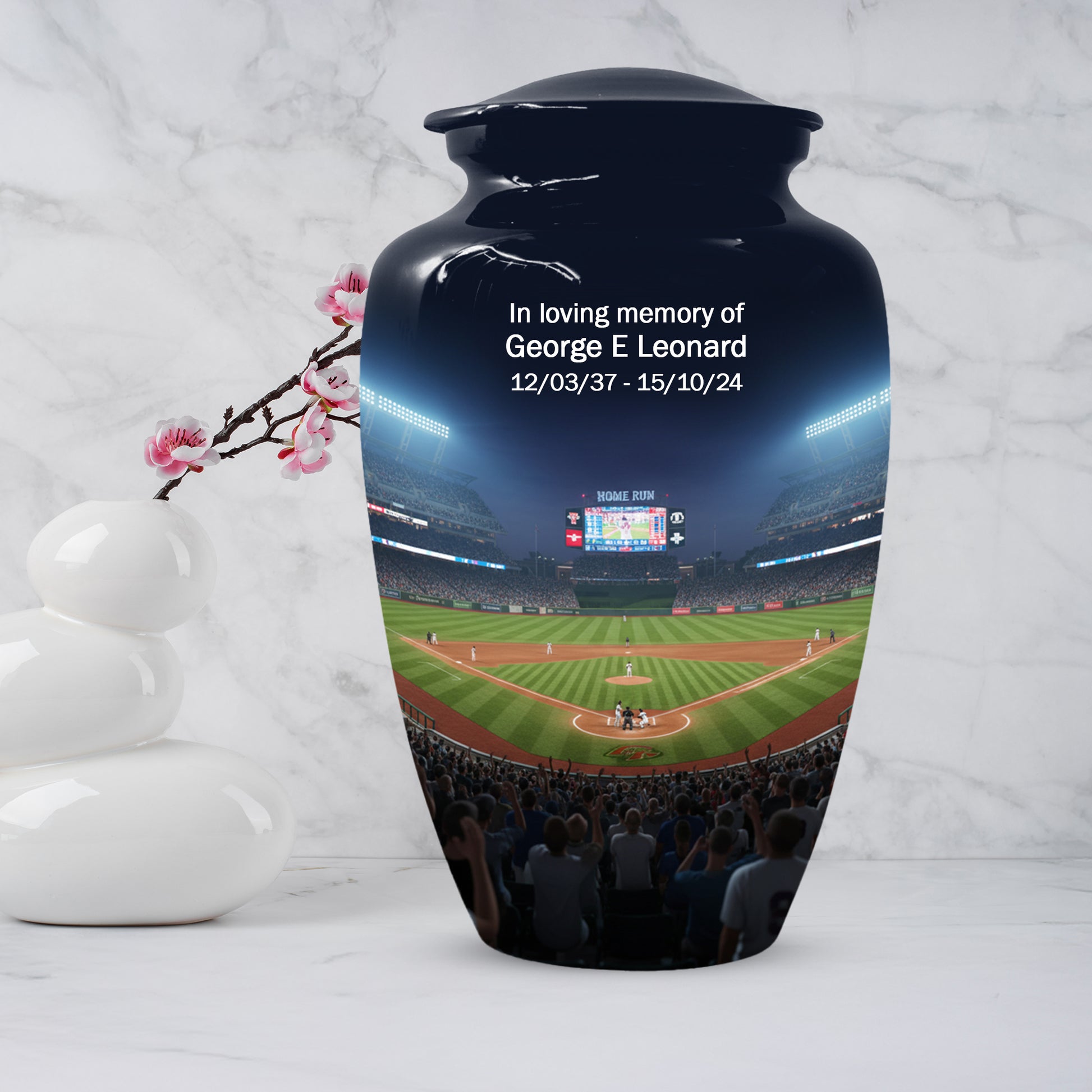 Baseball Stadium Adult Urn for Human Ashes | Personalized Baseball Cremation Urn for Men & Dad