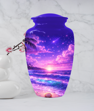 Personalized Beach Cremation Urn for Ashes | Ocean Wave Memorial Urn