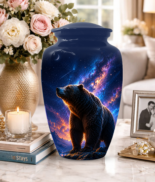 Bear Cremation Urn for Dad Ashes - Wildlife Memorial Extra Large Keepsake Urns