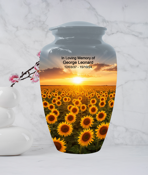Sunflower Urn for Ashes, Custom Cremation Urn, Memorial Urn for Mom
