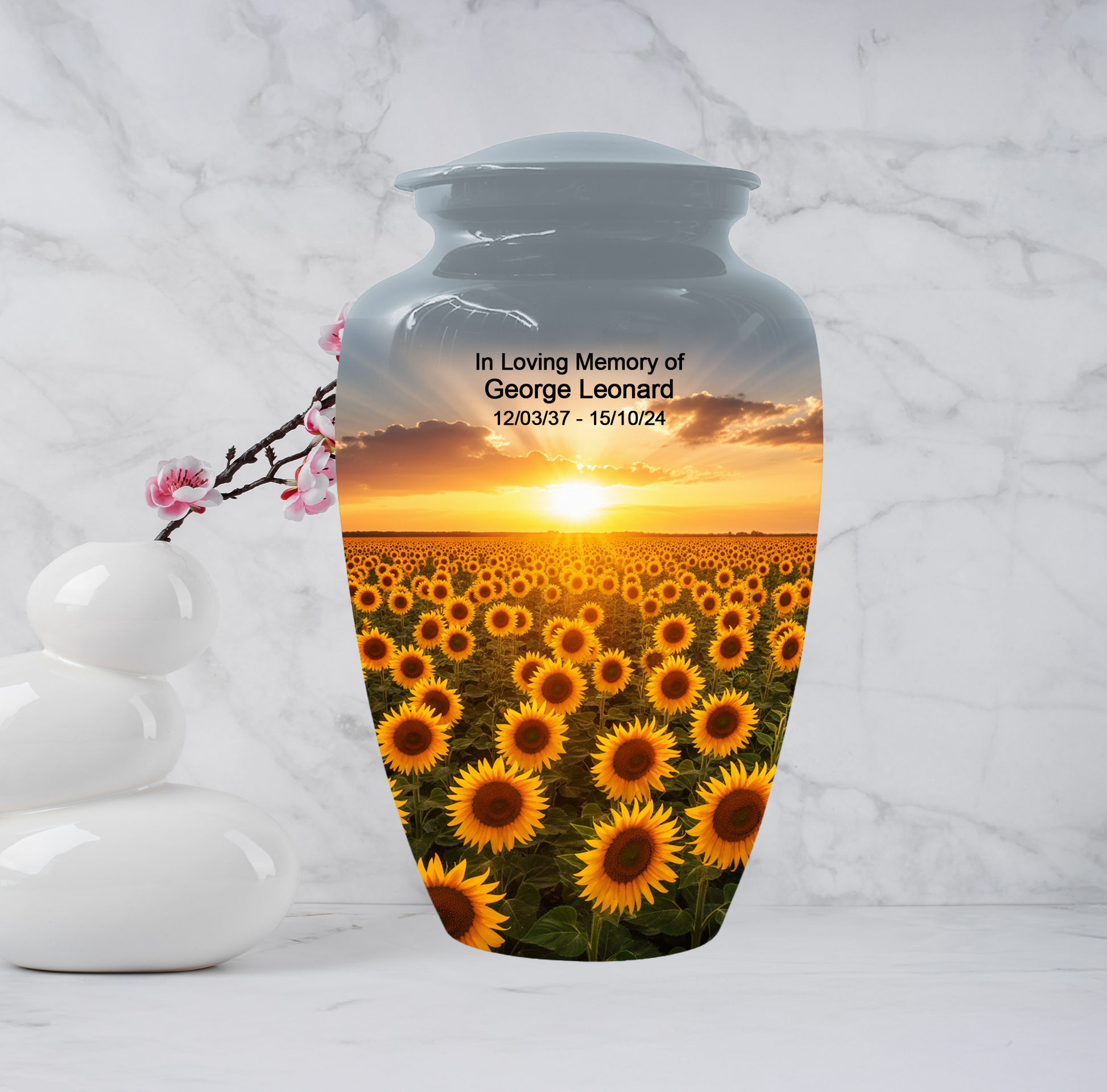 Sunflower Urn for Ashes, Custom Cremation Urn, Memorial Urn for Mom