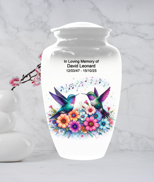 Personalized Hummingbird Cremation Urn for Human Ashes | Custom Adult Urn