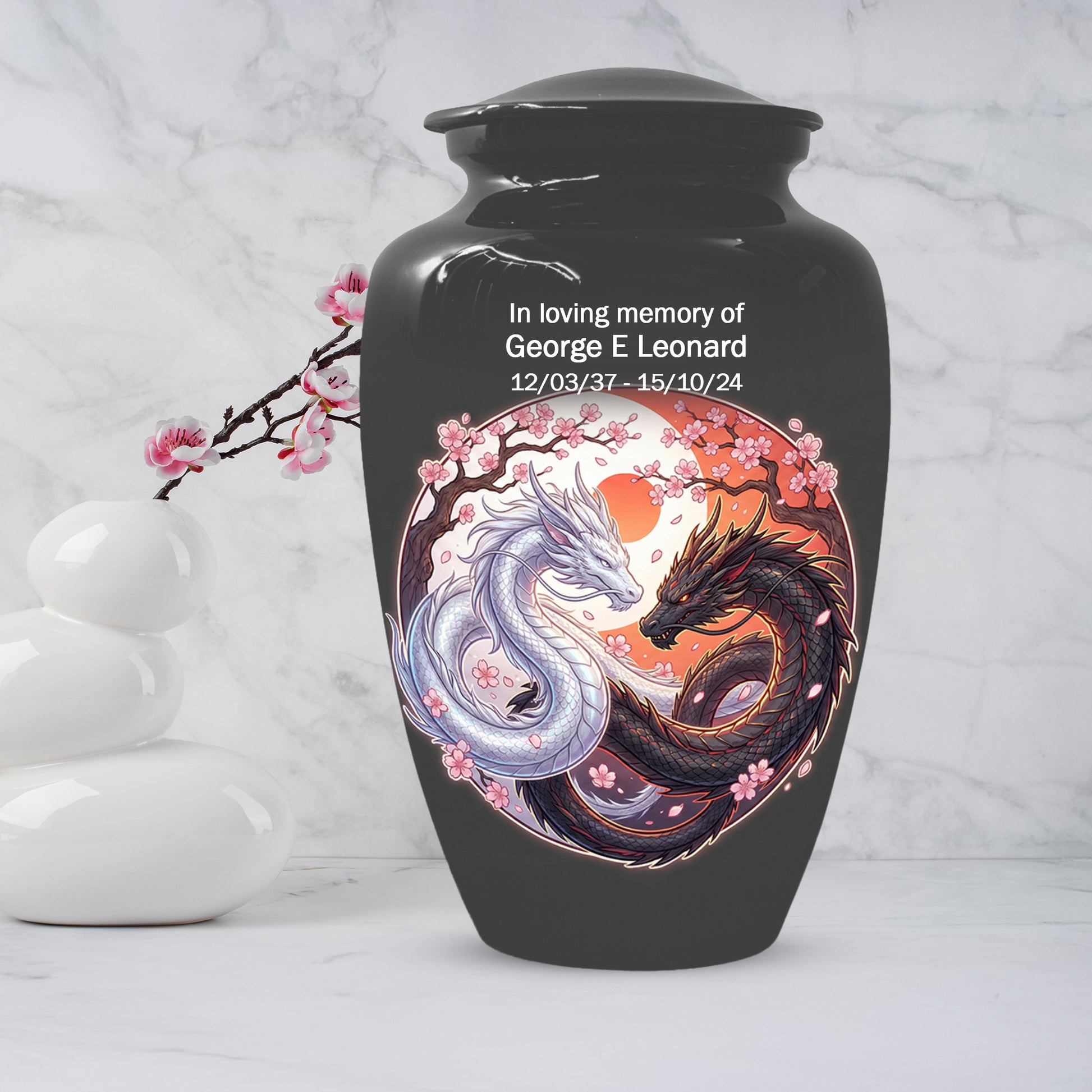 Yin Yang Dragon Urn – Custom Dragon Cremation Urns for Ashes|  Memorial Keepsake for Mom &Dad