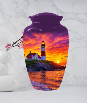 Lighthouse Cremation Urn for Ashes | Memorial Urn for Mom, Dad, Women & Men