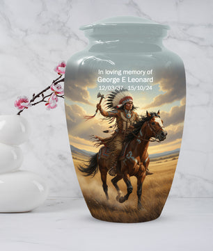 Warrior Horse Urn for Mom & Women | Unique Adult Female Cremation Urn for Human Ashes