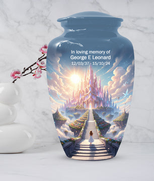 Heaven Stairway Urn for Mom – Custom Angel Memorial Cremation Urn for Ashes