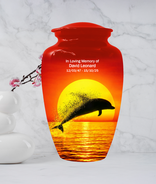 Dolphin Urn for Ashes | Adult Cremation Urn | Custom Memorial Urn for Human Ashes