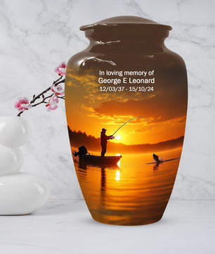 Fishing Urn for Human Ashes | Gone Fishing Cremation Urn for Dad