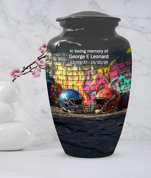 Football Helmet Urn for Dad – Custom Sports Cremation Urn for Ashes