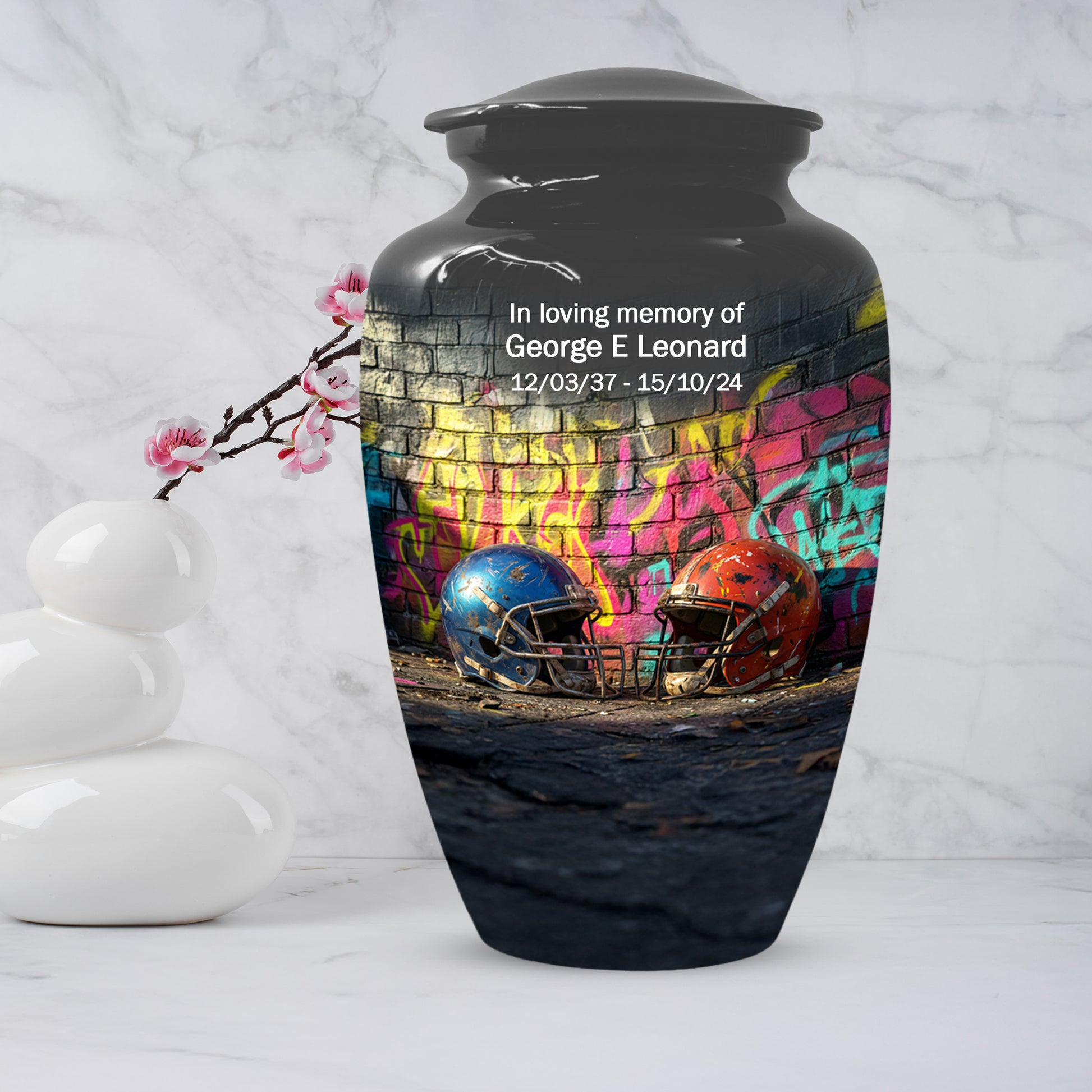 Football Helmet Urn for Dad – Custom Sports Cremation Urn for Ashes