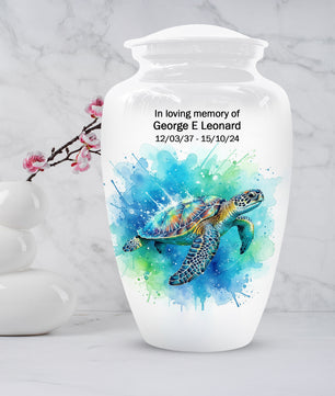 Turtle Urn for Human Ashes | Peaceful Turtle Adult Cremation Urn & Nature Memorial