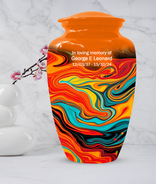 Abstract Art Cremation Urn for Ashes – Custom Colorful Memorial Urns for Men & Women