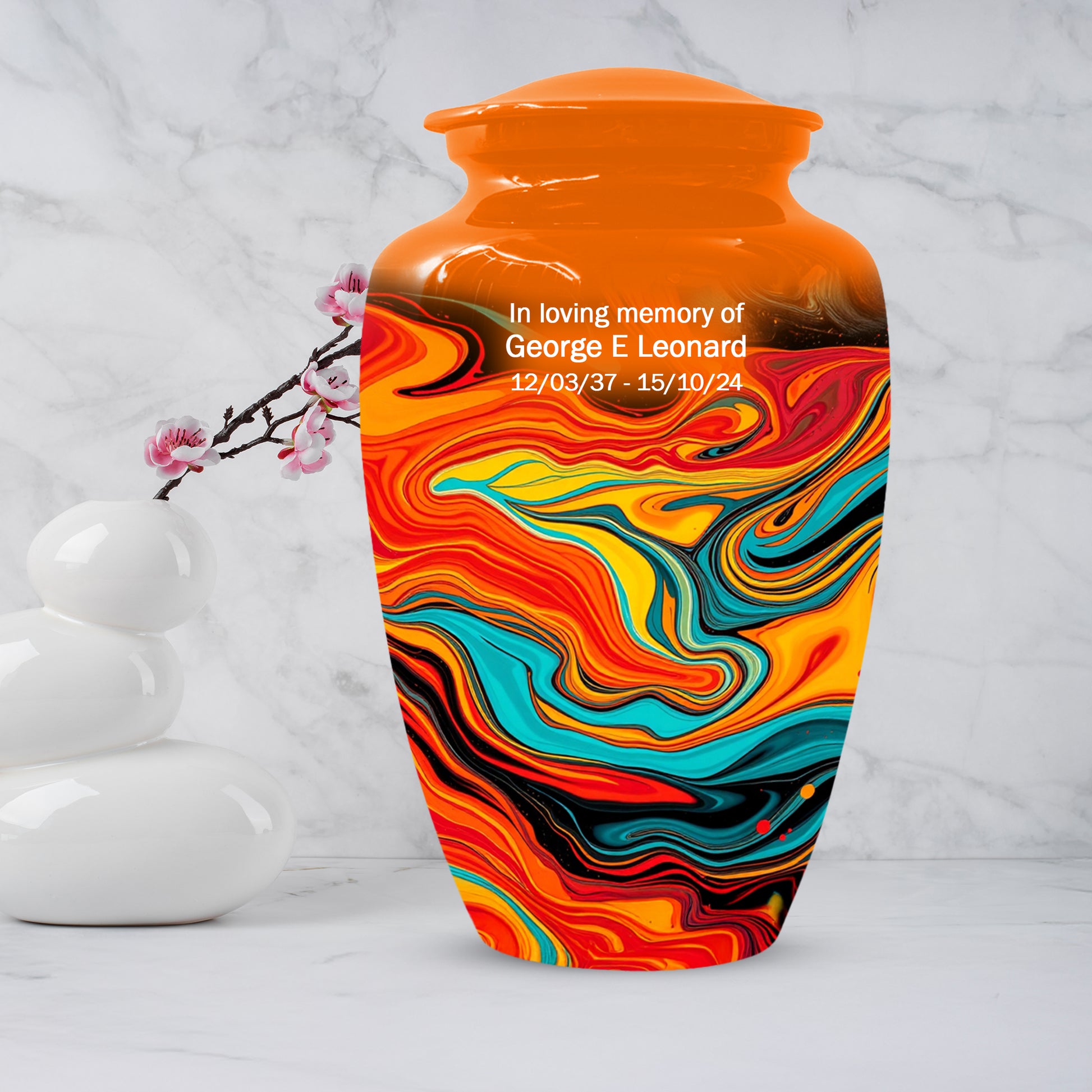 Abstract Art Cremation Urn for Ashes – Custom Colorful Memorial Urns for Men & Women