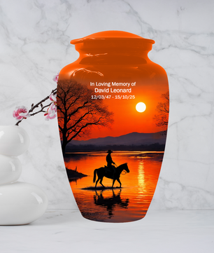 Cowboy Urn for Ashes | Western Cremation Urn for Dad