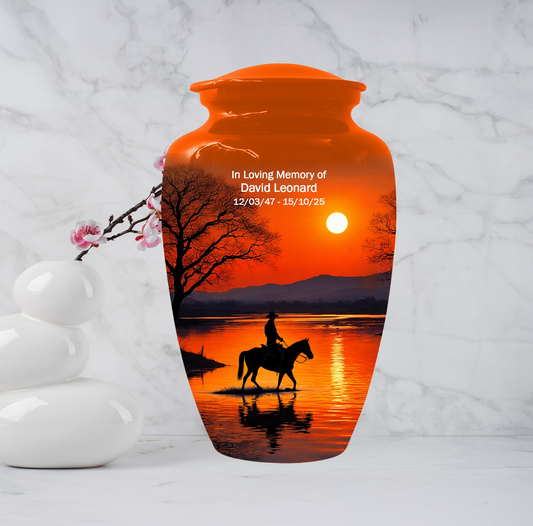 Cowboy Urn for Ashes | Western Cremation Urn for Dad