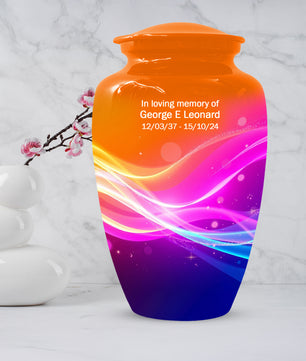 Modern Abstract Cremation Urn for Ashes – Colorful Adult Funeral Urns