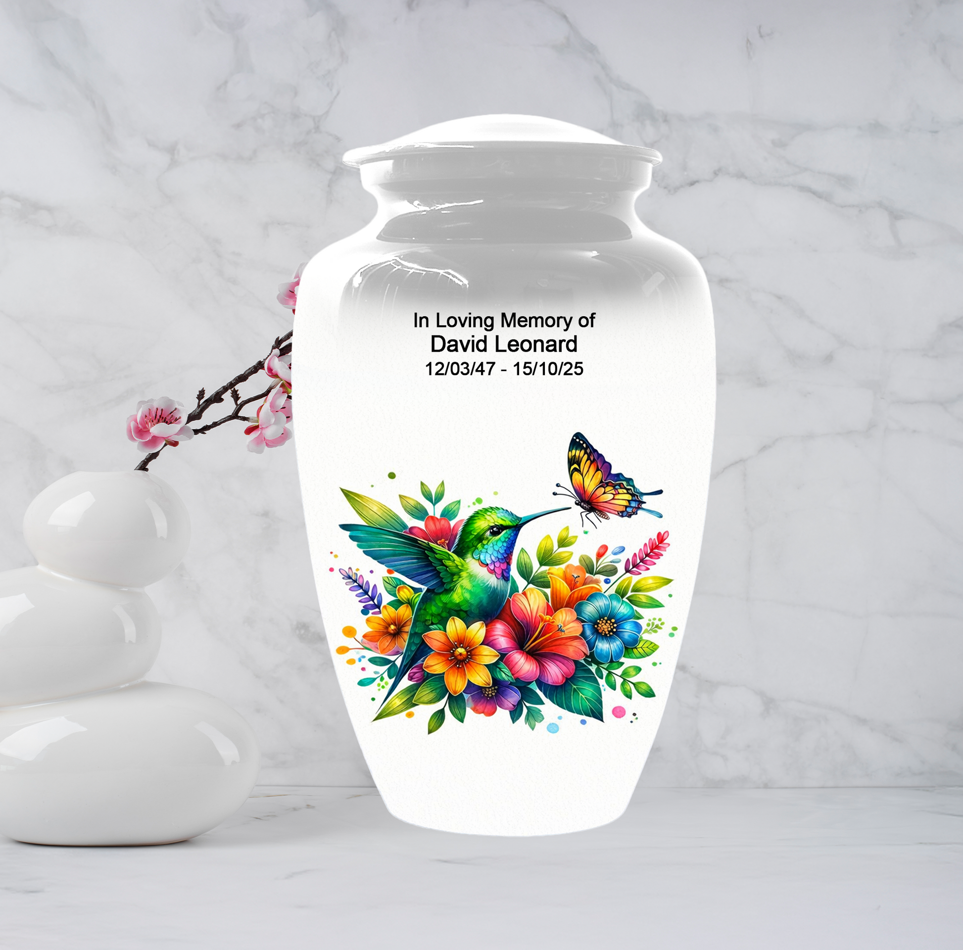 Personalized Hummingbird Cremation Urn for Human Ashes