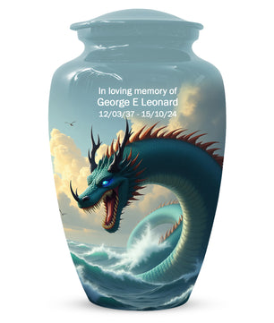 Ocean Dragon Urn for Adult Ashes – Fantasy Sea Dragon Cremation Urn | Memorial Urn