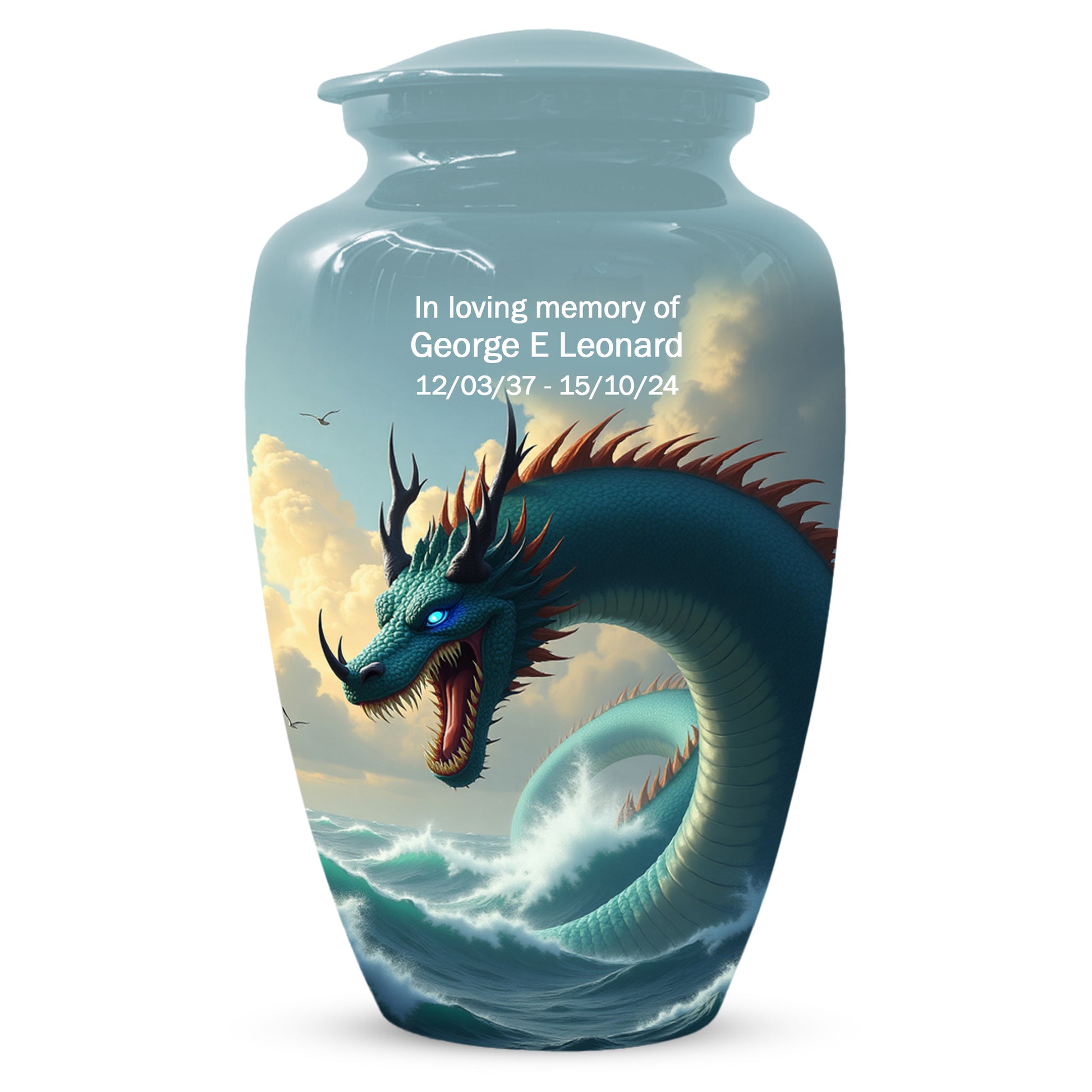 Ocean Dragon Urn for Adult Ashes – Fantasy Sea Dragon Cremation Urn | Memorial Urn