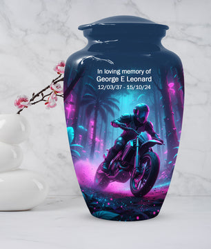 Dirt Bike Urn for Ashes - Personalized Motocross Memorial for Dad | Motorcycle Cremation Urns for Father