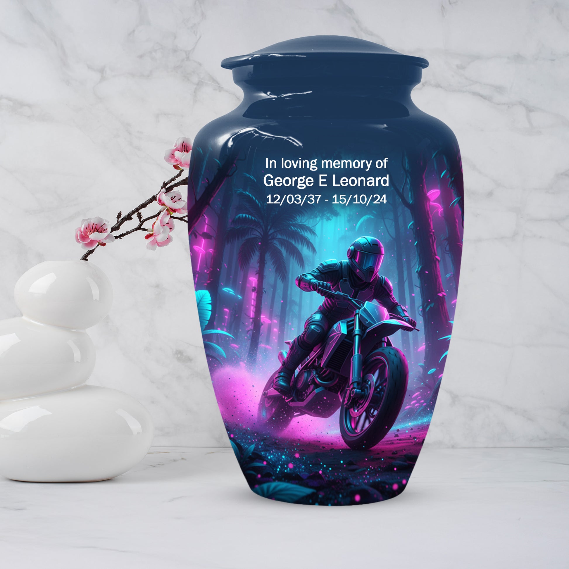 Dirt Bike Urn for Ashes - Personalized Motocross Memorial for Dad | Motorcycle Cremation Urns for Father
