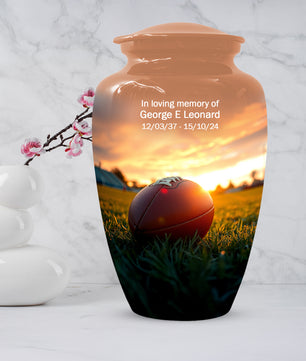 Football Urn for Dad – Custom Football Cremation Urns for Ashes |  Sports Memorial  Keepsake for Father,