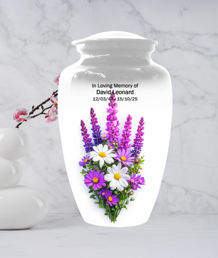 Wildflower Urn for Ashes, Custom Floral Cremation Urn for Mom