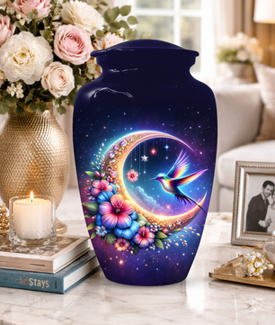 Hummingbird Cremation Urn for Ashes, Personalized Memorial Urn for Mom