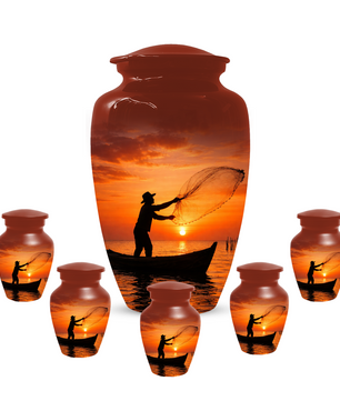 Personalized Fishing Urn for Ashes | Gone Fishing Memorial Urn