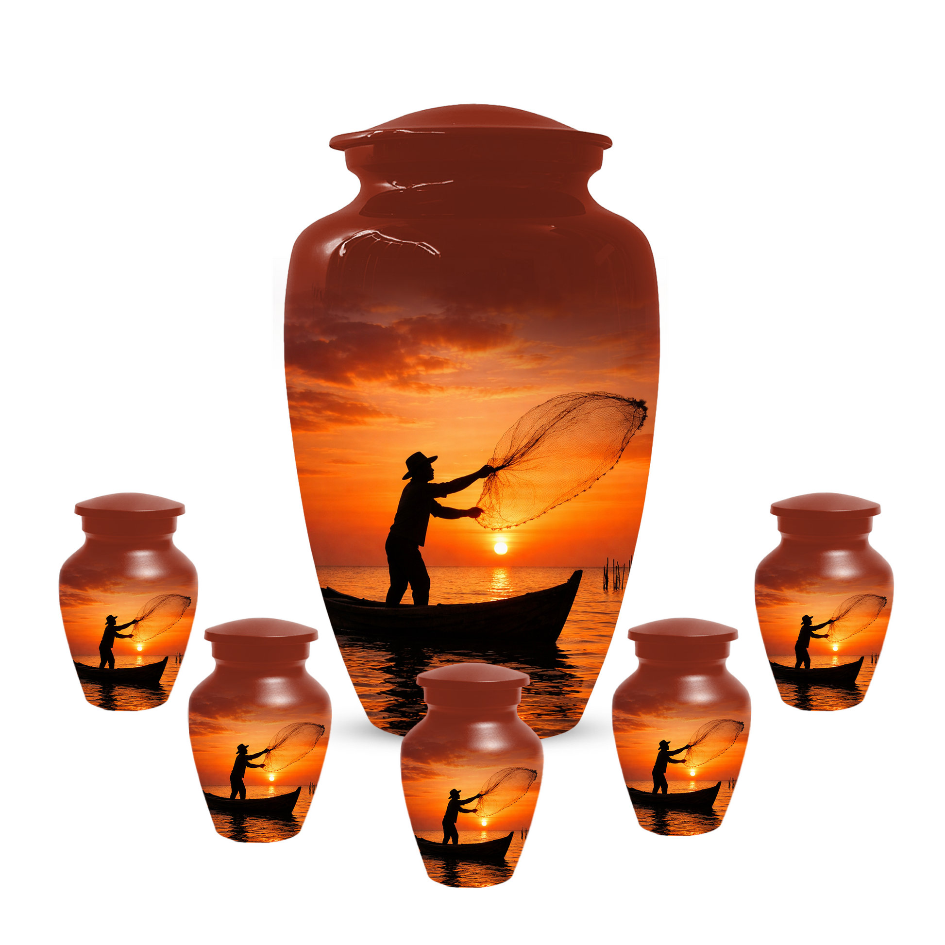 Personalized Fishing Urn for Ashes | Gone Fishing Memorial Urn