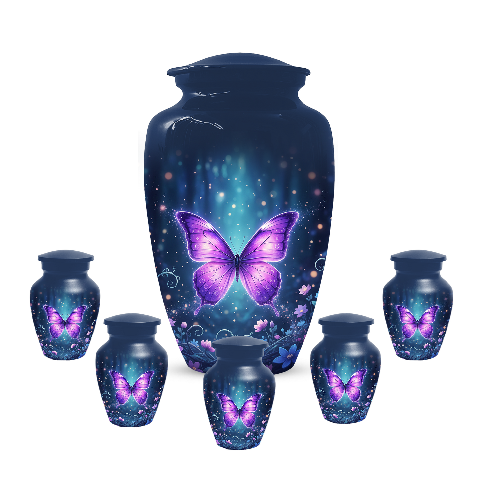 Purple Butterfly Urn for Ashes, Custom Butterfly Cremation Urn
