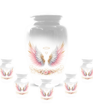 Personalized Angel Wings Cremation Urn for Human Ashes | Custom Adult Urn