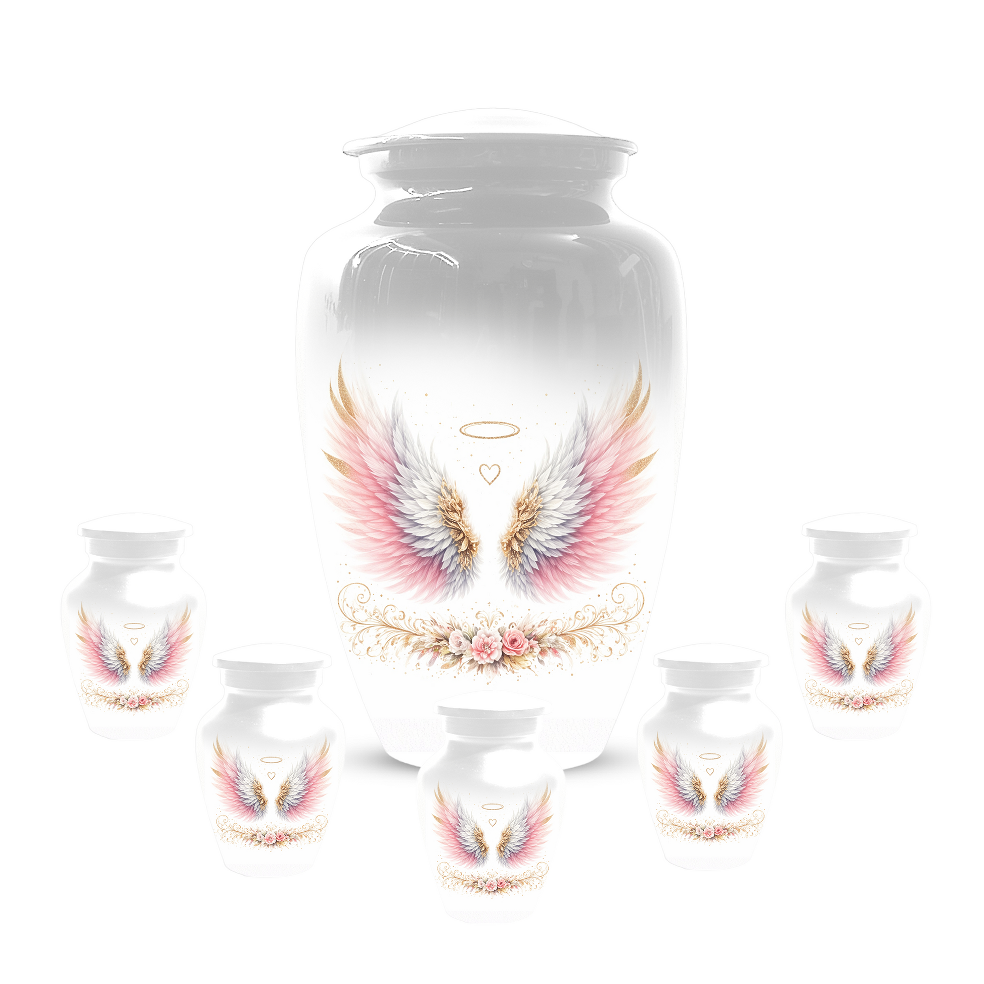 Personalized Angel Wings Cremation Urn for Human Ashes | Custom Adult Urn