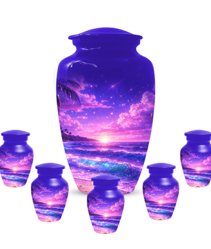 Personalized Beach Cremation Urn for Ashes | Ocean Wave Memorial Urn