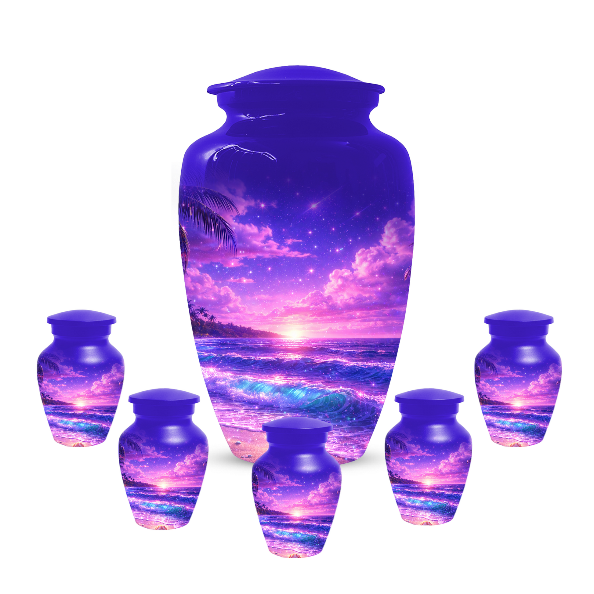 Personalized Beach Cremation Urn for Ashes | Ocean Wave Memorial Urn
