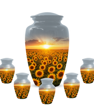 Sunflower Urn for Ashes, Custom Cremation Urn, Memorial Urn for Mom