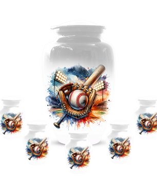 Personalized Baseball Urn for Ashes, Baseball Memorial Urn