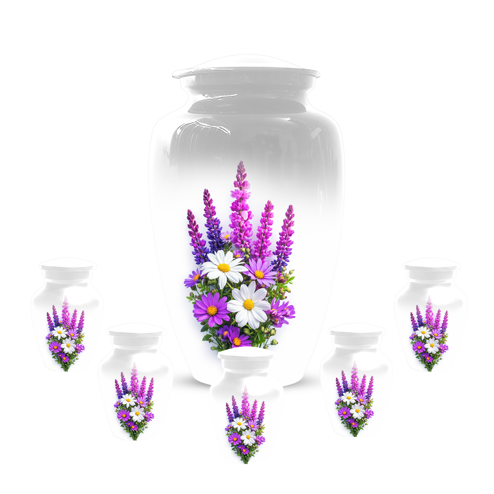 Wildflower Urn for Ashes, Custom Floral Cremation Urn for Mom