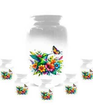 Personalized Hummingbird Cremation Urn for Human Ashes