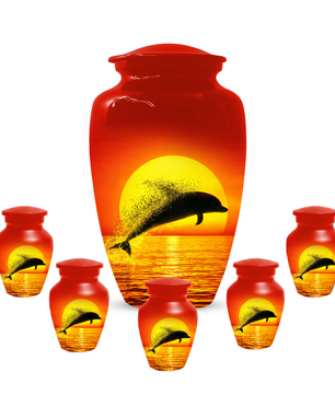 Dolphin Urn for Ashes | Adult Cremation Urn | Custom Memorial Urn for Human Ashes