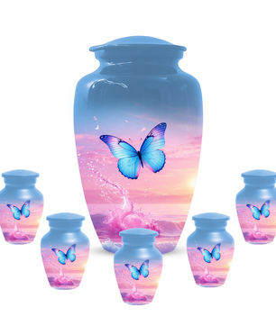 Butterfly Cremation Urn for Ashes | Blue Butterfly Memorial Urn for Mom