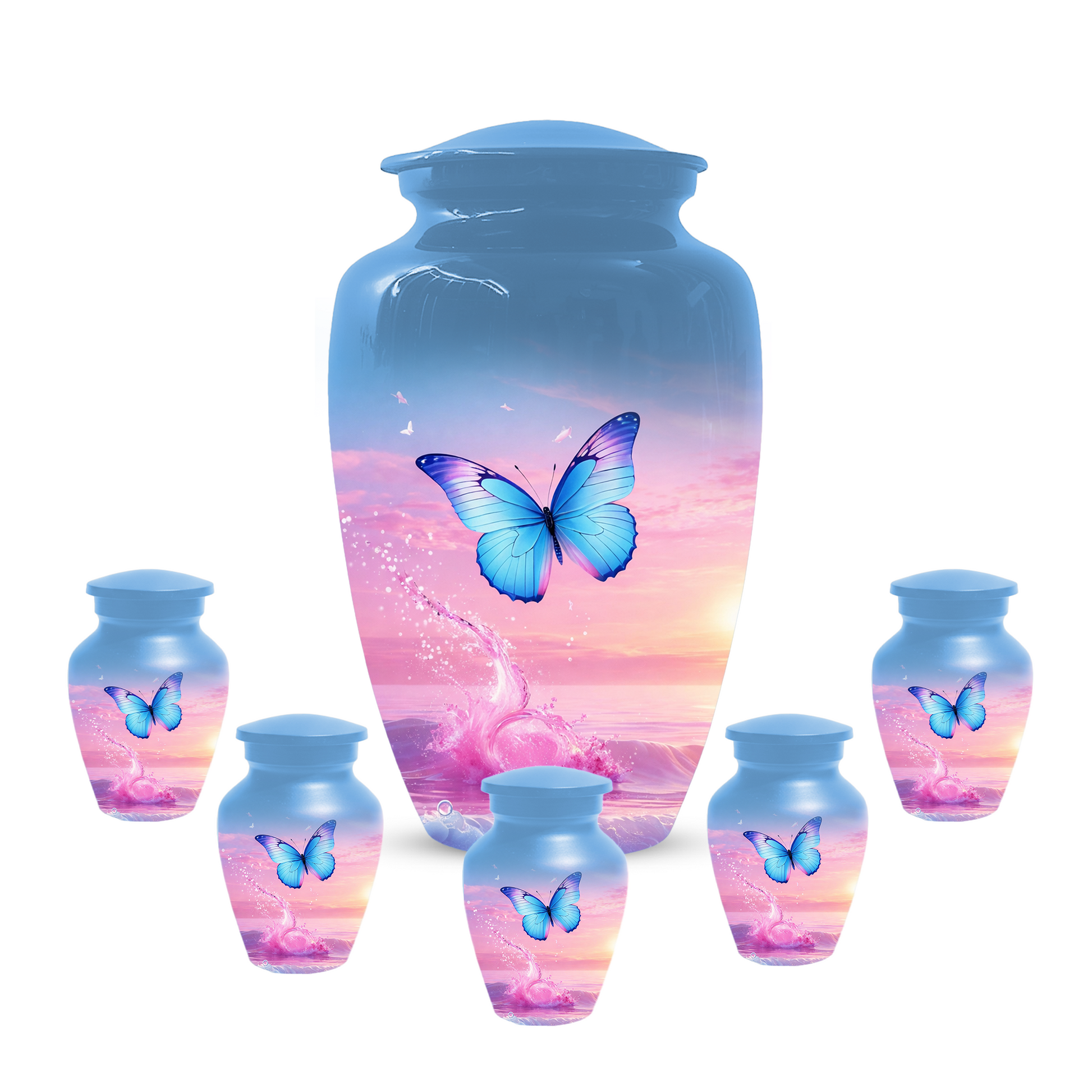 Butterfly Cremation Urn for Ashes | Blue Butterfly Memorial Urn for Mom