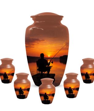 Fishing Cremation Urn for Dad | Personalized Gone Fishing Urn for Human Ashes