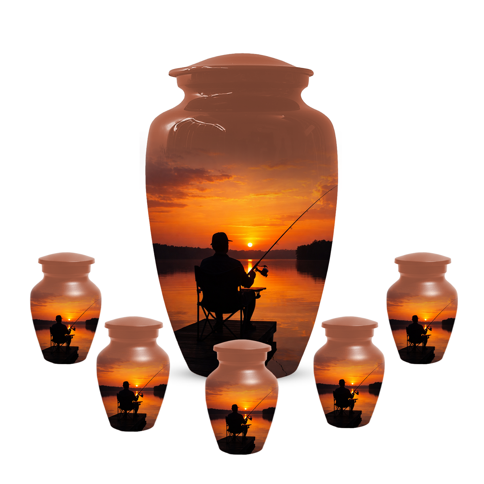 Fishing Cremation Urn for Dad | Personalized Gone Fishing Urn for Human Ashes