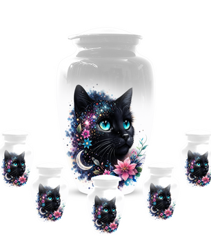 Black Cat Urn for Ashes, Custom Cat Memorial Urn, Pet Cremation Urn