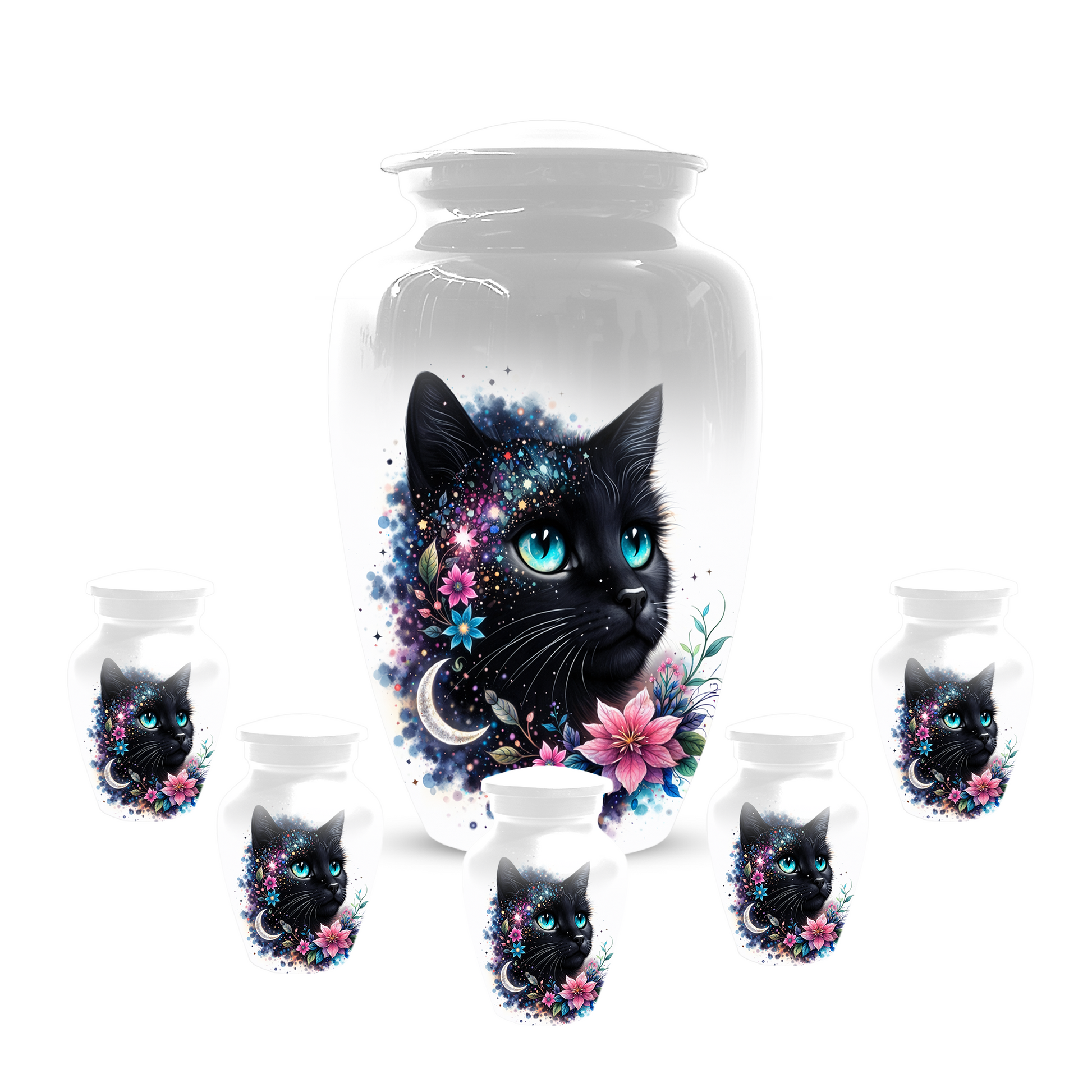 Black Cat Urn for Ashes, Custom Cat Memorial Urn, Pet Cremation Urn
