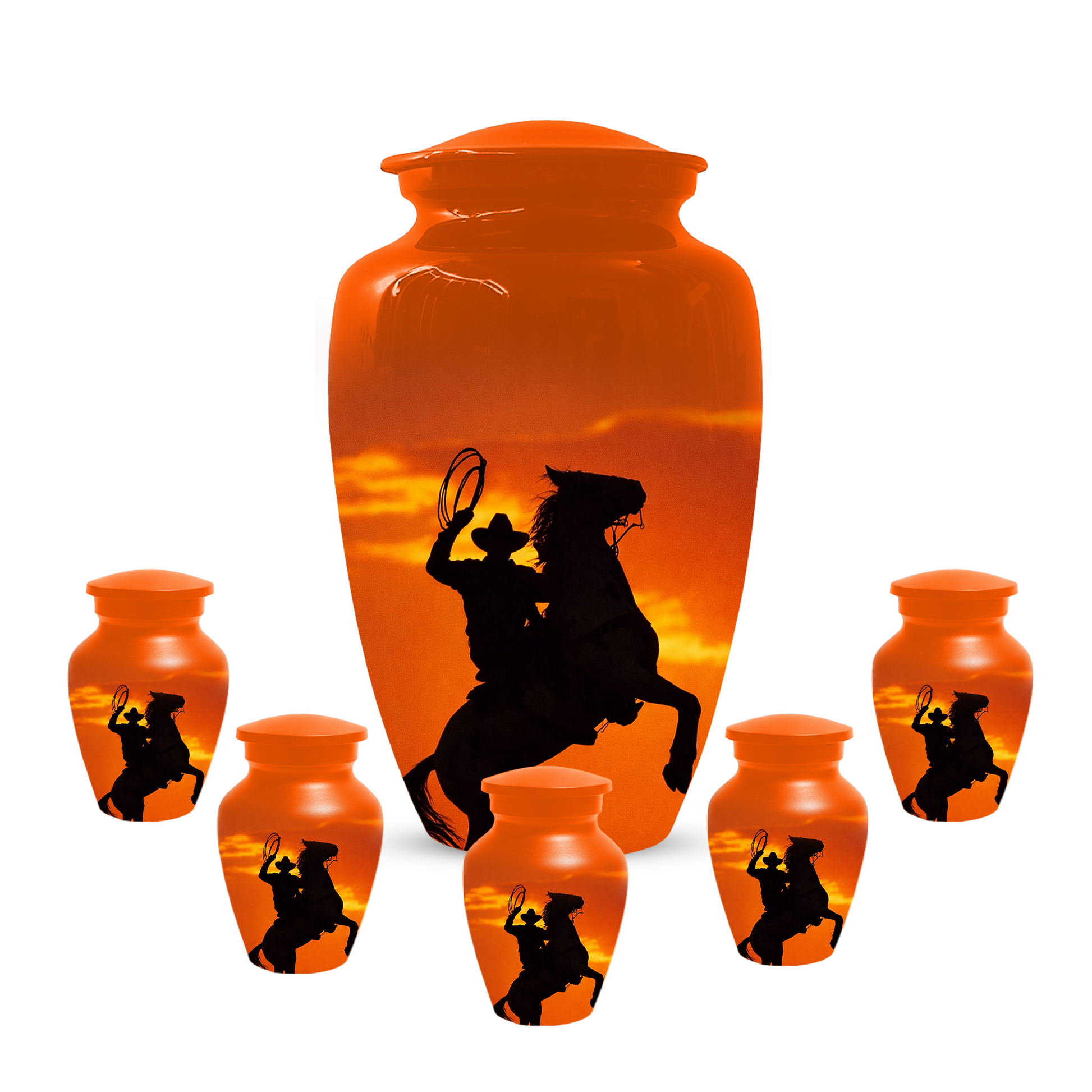 Personalized Cowboy Urn for Ashes | Western Horse Cremation Urn for Dad