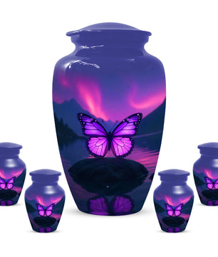 Purple Butterfly Urn for Human Ashes | Purple Butterfly Cremation Urn
