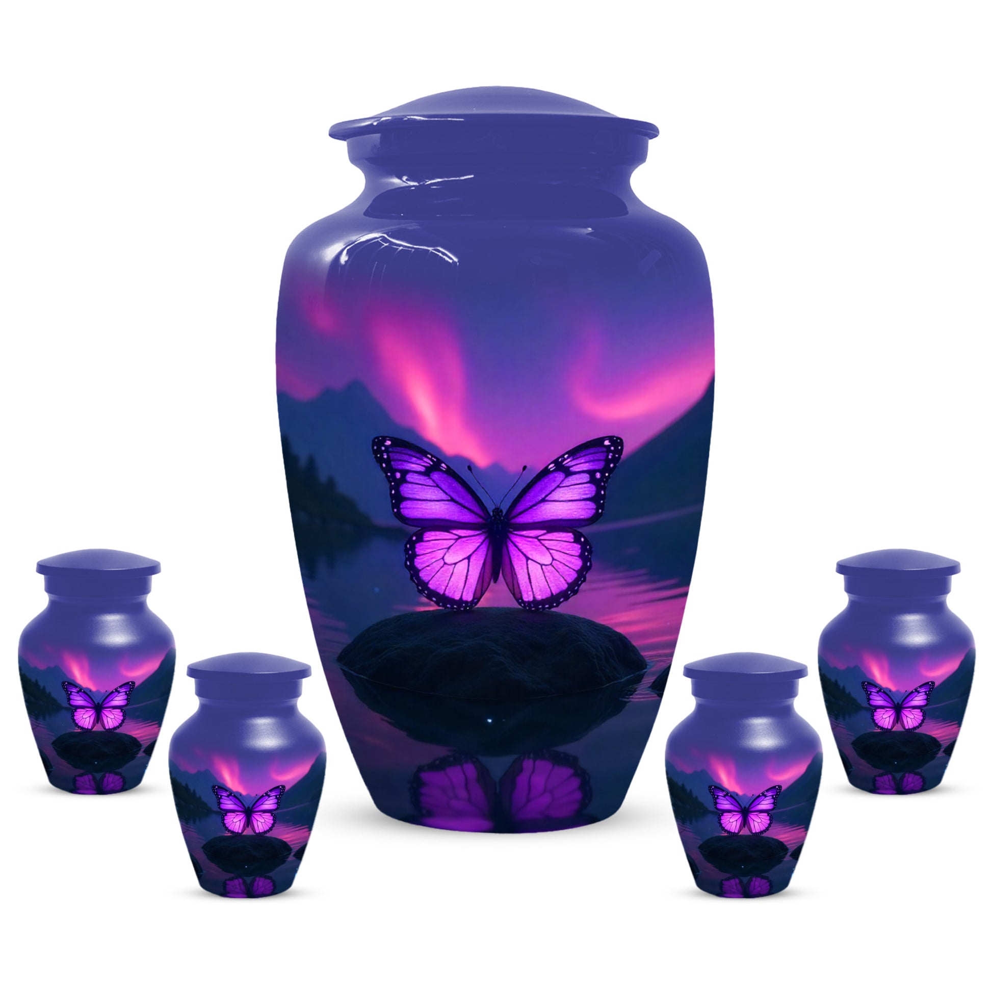 Purple Butterfly Urn for Human Ashes | Purple Butterfly Cremation Urn